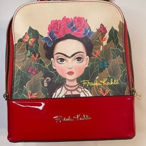 Authentic Baby Frida Cartoon Version Frida Kahlo Medium PU Leather Backpack